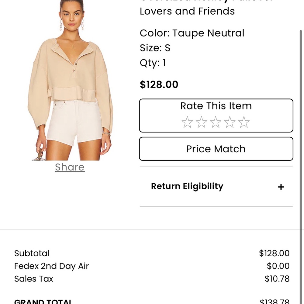 Lovers + Friends Cream Textured Top